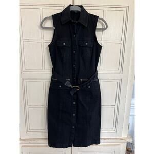 LRL Ralph Lauren size 2 black denim fitted dress